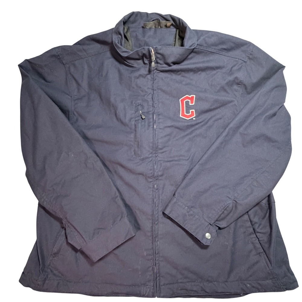 Cleveland Guardians MLB Mens Navy Blue Full Zip Lightweight Jacket Mock Neck XL‎